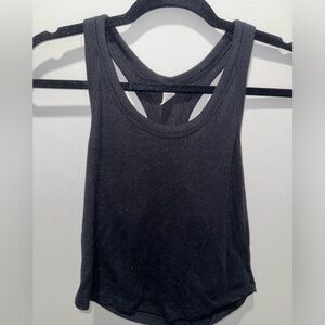 Old Navy Black Cropped Racerback Tank Top